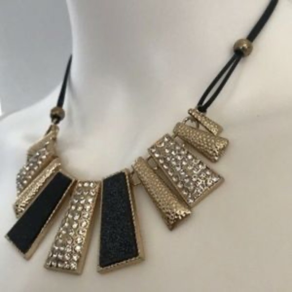 NEW Women's Necklaces Occident Luxury High-end Ladies Black Gold - Picture 4 of 9